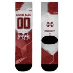 Mississippi State Bulldogs Socks Personalized Geometric Tech Maroon Best Selling