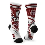 Mississippi State Bulldogs Socks Personalized Pinstripe Chevron Maroon White Best Selling