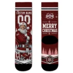 Mississippi State Bulldogs Socks Personalized Snowy Scene Maroon White Best Selling