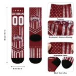 Mississippi State Bulldogs Socks Personalized Star Stripes Maroon White Best Selling