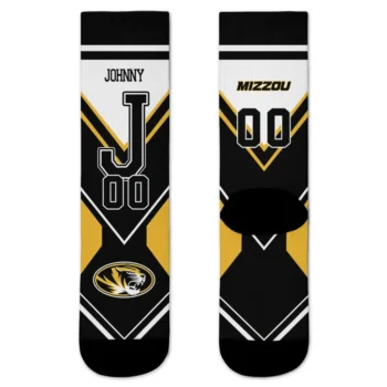 Missouri Tigers Socks Custom Arrow Blocks Black Best Selling