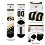 Missouri Tigers Socks Custom Nautical Icons Black White Best Selling