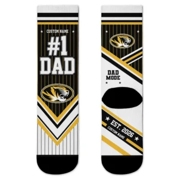 Missouri Tigers Socks Custom Pinstripe Chevron Black White Best Selling