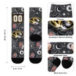 Missouri Tigers Socks Custom Scattered Icons Black Best Selling