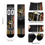 Missouri Tigers Socks Custom Star Stripes Black White Best Selling
