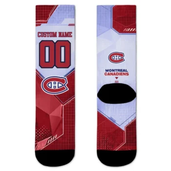 Montreal Canadiens Socks Custom Geometric Tech Red Best Selling