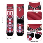 Montreal Canadiens Socks Customized Argyle Pattern Red Best Selling