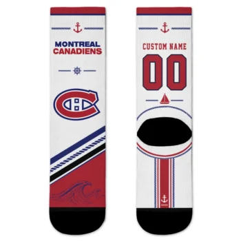 Montreal Canadiens Socks - Customized Nautical Icons Red White