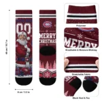 Montreal Canadiens Socks Customized Snowy Scene Red White Best Selling