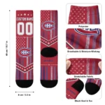 Montreal Canadiens Socks Customized Star Stripes Red White Best Selling