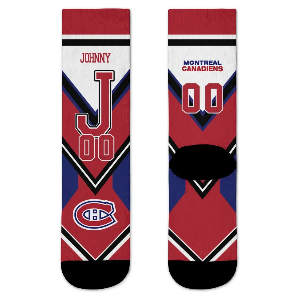 Montreal Canadiens Socks Personalized Arrow Blocks Red Best Selling Montreal Canadiens Socks Personalized Arrow Blocks Red Best Selling