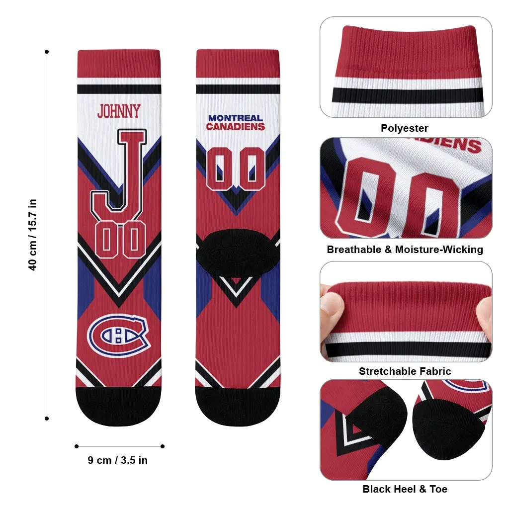 Montreal Canadiens Socks Personalized Arrow Blocks Red High Quality Montreal Canadiens Socks Personalized Arrow Blocks Red High Quality