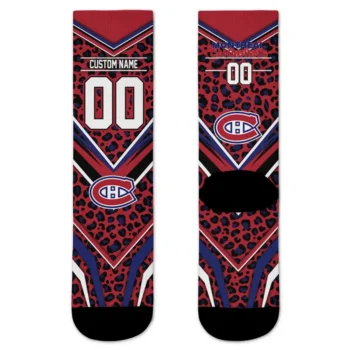 Montreal Canadiens Socks Personalized Leopard Print Red Black Best Selling