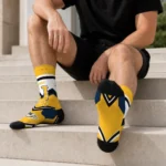 Nashville Predators Socks Custom Arrow Blocks Gold Best Selling