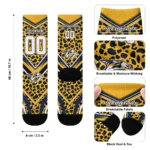 Nashville Predators Socks Custom Leopard Print Gold Black Best Selling