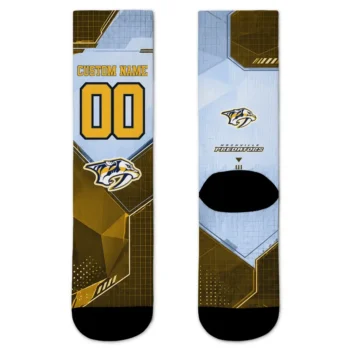 Nashville Predators Socks Customized Geometric Tech Gold Best Selling