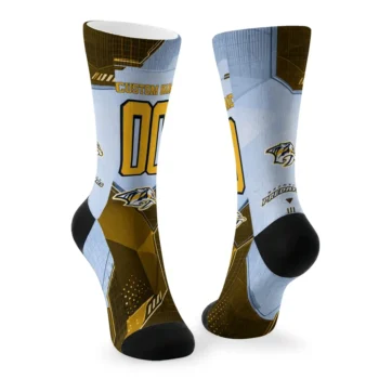 Nashville Predators Socks Customized Geometric Tech Gold Fashion Forward