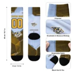 Nashville Predators Socks Customized Geometric Tech Gold Best Selling