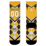 Nashville Predators Socks Personalized Argyle Pattern Gold Best Selling