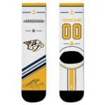 Nashville Predators Socks - Personalized Nautical Icons Gold White