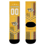 Nashville Predators Socks Personalized Star Stripes Gold White Best Selling