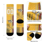 Nashville Predators Socks Personalized Star Stripes Gold White Best Selling