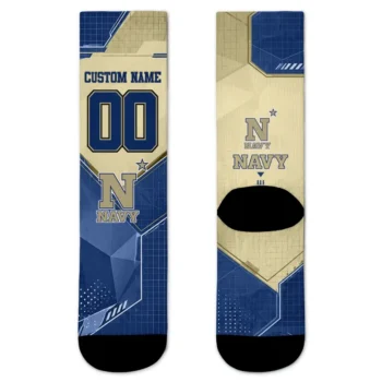 Navy Midshipmen Socks Personalized Geometric Tech Blue Best Selling