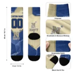 Navy Midshipmen Socks Personalized Geometric Tech Blue Best Selling