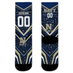 Navy Midshipmen Socks Personalized Leopard Print Blue Black Best Selling
