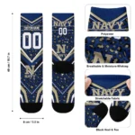 Navy Midshipmen Socks Personalized Leopard Print Blue Black Best Selling