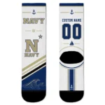 Navy Midshipmen Socks Personalized Nautical Icons Blue White Best Selling