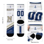 Navy Midshipmen Socks Personalized Nautical Icons Blue White Best Selling