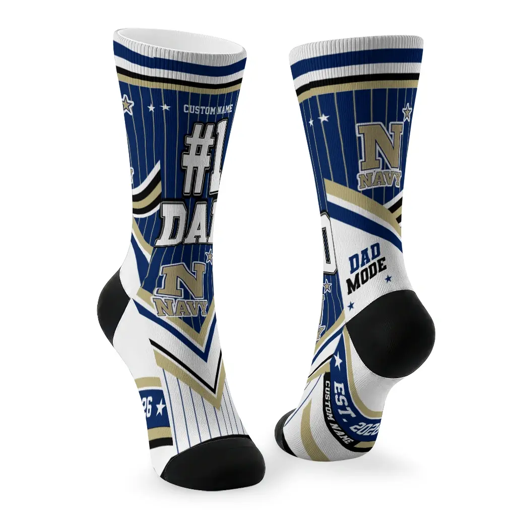 Navy Midshipmen Socks Personalized Pinstripe Chevron Blue White Fashion Forward Navy Midshipmen Socks Personalized Pinstripe Chevron Blue White Fashion Forward