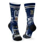 Navy Midshipmen Socks Personalized Snowy Scene Blue White Best Selling