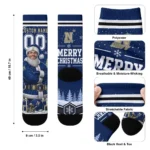 Navy Midshipmen Socks Personalized Snowy Scene Blue White Best Selling