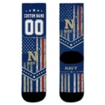 Navy Midshipmen Socks Personalized Star Stripes Blue White Best Selling