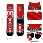 Nc State Wolfpack Socks Custom Argyle Pattern Red Best Selling