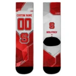 Nc State Wolfpack Socks Custom Geometric Tech Red Best Selling