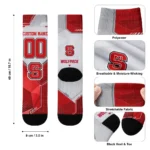 Nc State Wolfpack Socks Custom Geometric Tech Red Best Selling