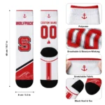 Nc State Wolfpack Socks Custom Nautical Icons Red White Best Selling