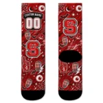 Nc State Wolfpack Socks Custom Scattered Icons Red Best Selling