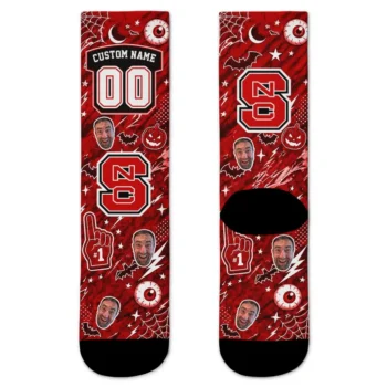 Nc State Wolfpack Socks Custom Scattered Icons Red Best Selling