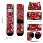 Nc State Wolfpack Socks Custom Scattered Icons Red Best Selling