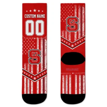 Nc State Wolfpack Socks Custom Star Stripes Red White Best Selling