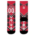 Nebraska Cornhuskers Socks Customized Argyle Pattern Red Best Selling