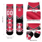 Nebraska Cornhuskers Socks Customized Argyle Pattern Red Best Selling