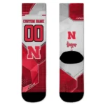 Nebraska Cornhuskers Socks Customized Geometric Tech Red Best Selling