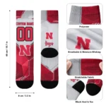 Nebraska Cornhuskers Socks Customized Geometric Tech Red Best Selling