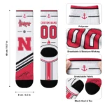 Nebraska Cornhuskers Socks Customized Nautical Icons Red White Best Selling