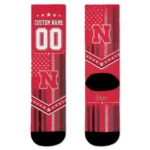 Nebraska Cornhuskers Socks Customized Star Stripes Red White Best Selling